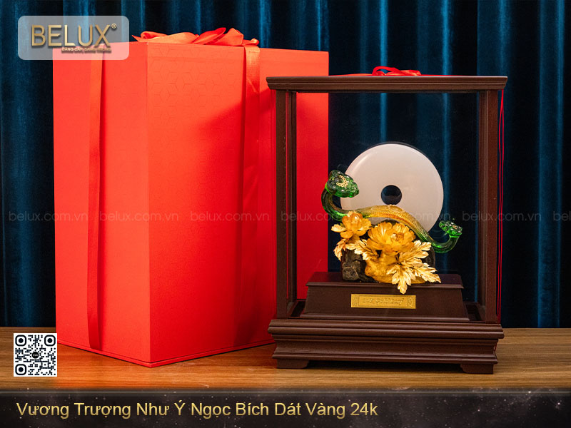 Vương Trượng Như Ý Ngọc Bích Dát Vàng 24k